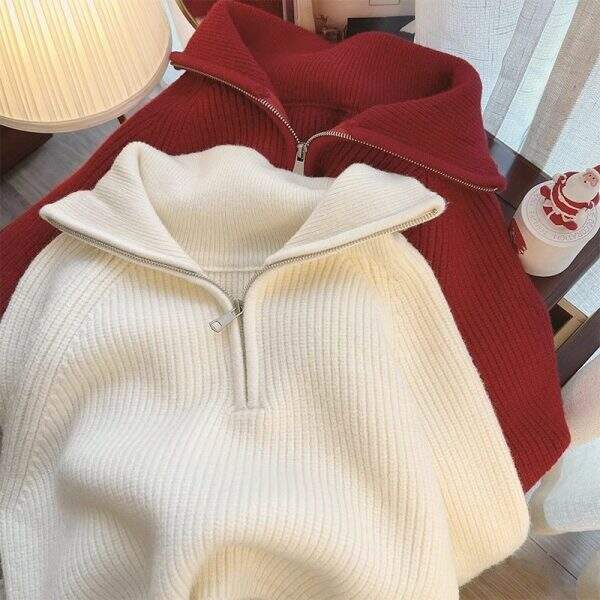 Loose V-neck sweater - Image 2