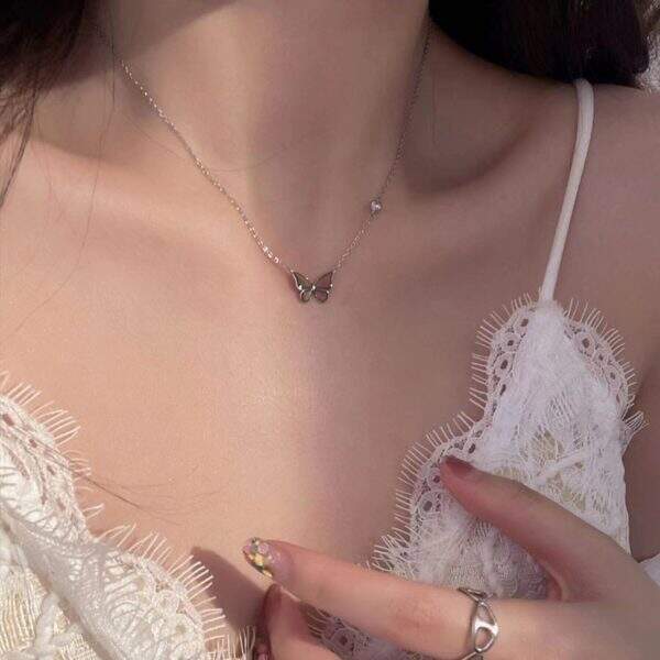 Ladies' Black Butterfly Necklace - Image 4