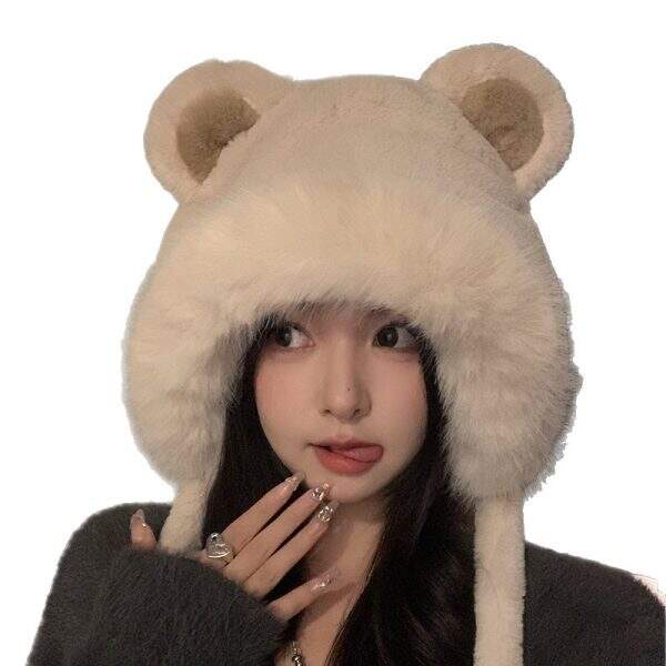 Cute little bear plush hat child - Image 5