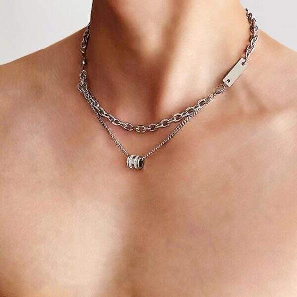 Men's Fashion Double layered Star Necklace - Image 3