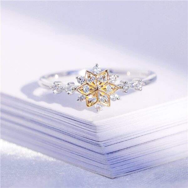 European and American fashion snowflake ring - Image 4