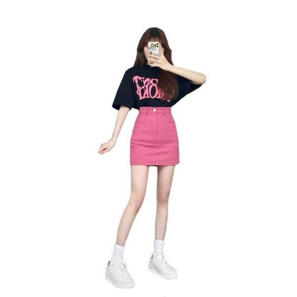 Sexy girl set, including short sleeved T-shirt and skirt - Image 5