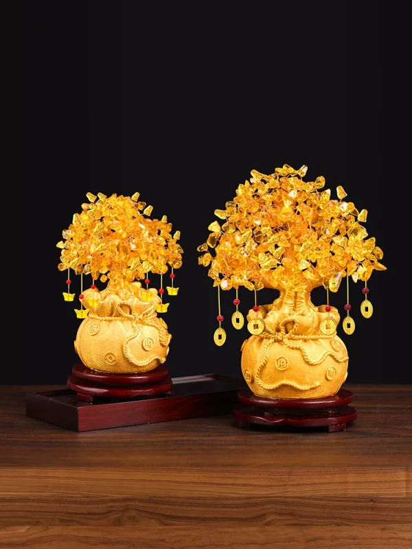 Lucky tree decorated with yellow crystals - Image 4