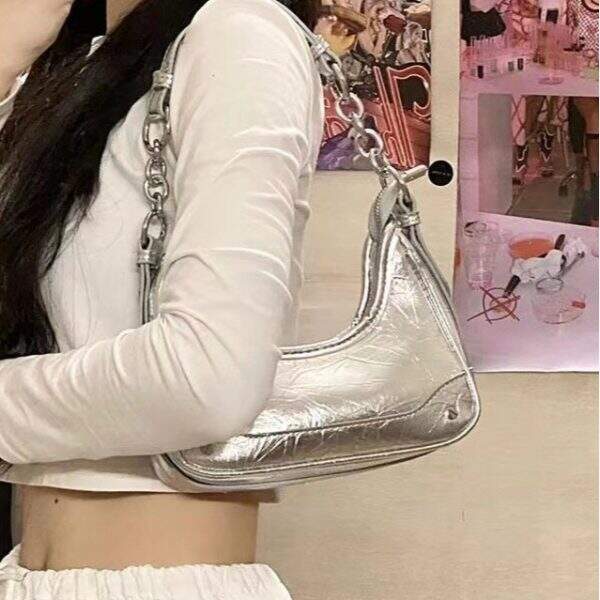 Silver women's handbag - Image 2
