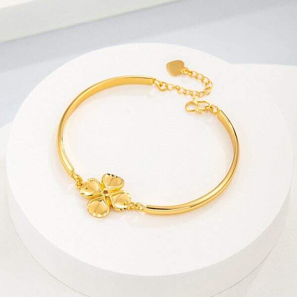 24K gold-plated clover bracelet - Image 3