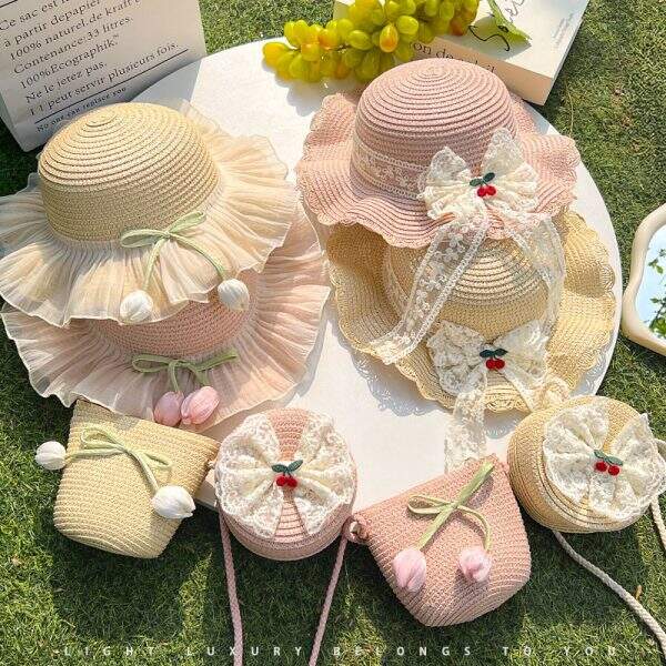 Girl's sunshade straw hat - Image 4