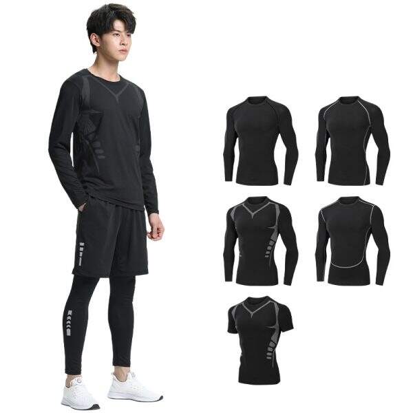 Tight fitting men's sports underwear set running t-shirt - Image 5