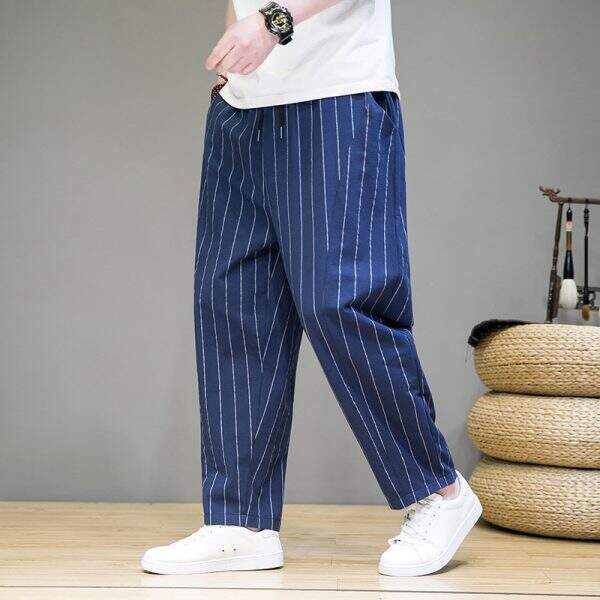 Men's striped casual pants - Image 4