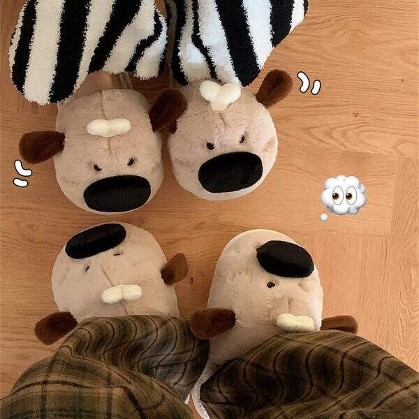 Cute furry closed-toe shoes - Image 4