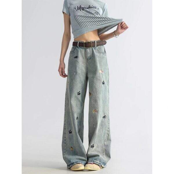 Fun Dog Embroidered Jeans for Men - Image 1