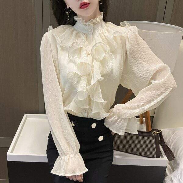 Long sleeved ruffled shirt - Image 2