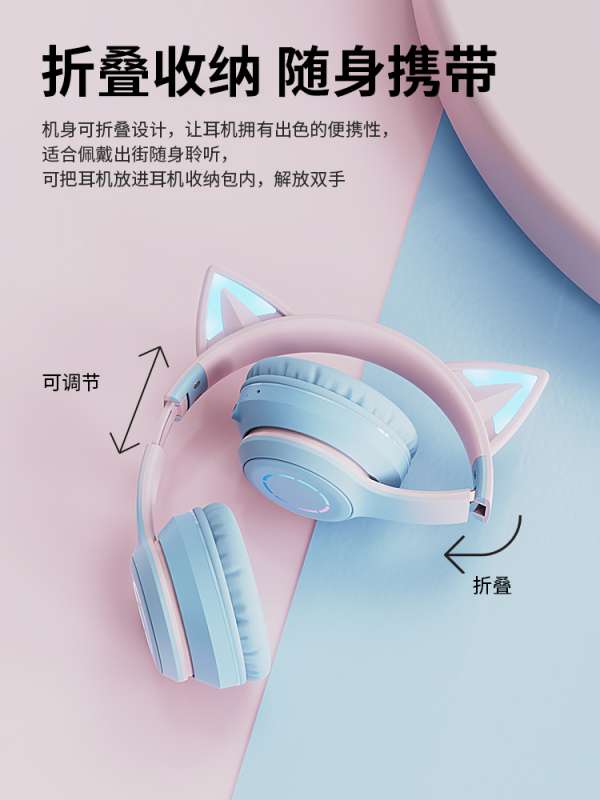 Cat Pattern Wireless Bluetooth Earphones - Image 4