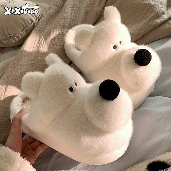 Cute dog wrapped cotton slippers - Image 2