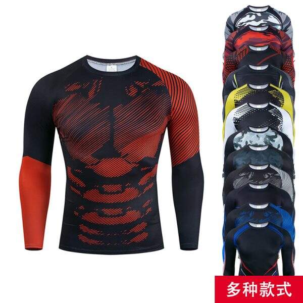 Running and fitness clothing men's long sleeved t-shirt - Image 1