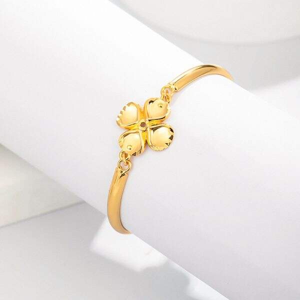 24K gold-plated clover bracelet - Image 4