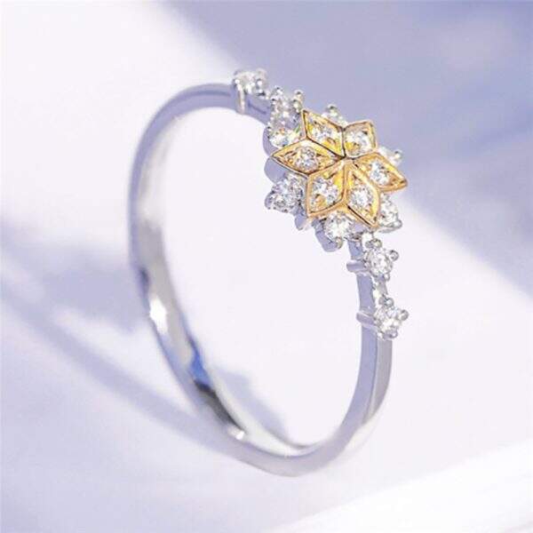 European and American fashion snowflake ring - Image 2
