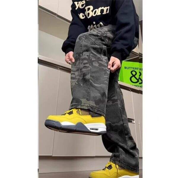 Military green camouflage jeans for men - Image 3