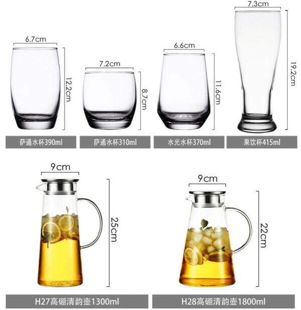 Green apple heat-resistant glass water cup - Image 5