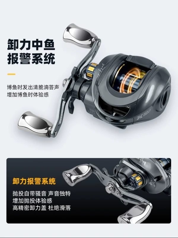 Xiwali DC Sao Sound Micro object Water Drop Wheel Double line Cup Long throw Anti explosion Line Yada Black Fan Dual brake Fishing Line Wheel - Image 2