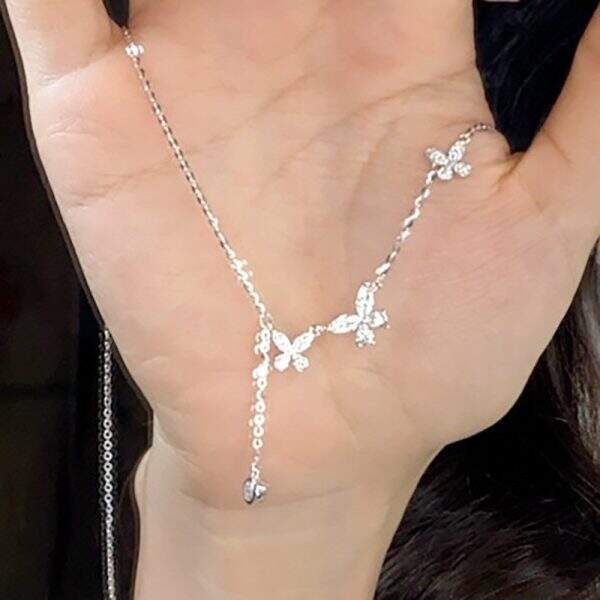 Ladies' butterfly tassel necklace - Image 2