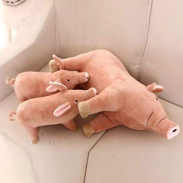 Cute simulation sow doll with piglet fur - Image 3