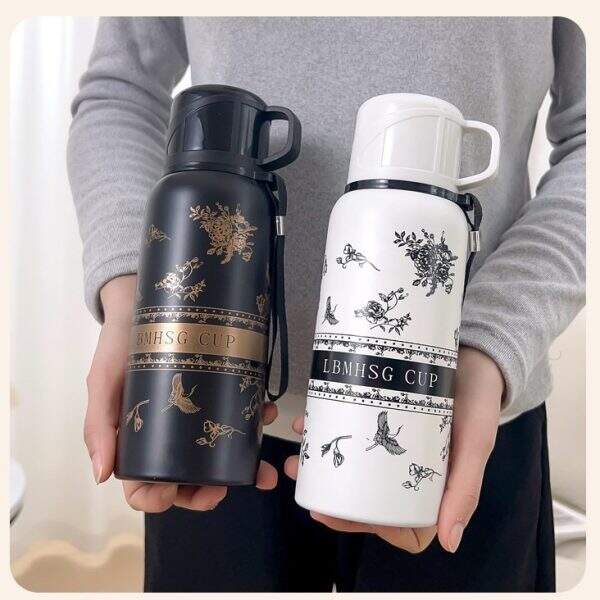 New white gardenia thermos cup - Image 4