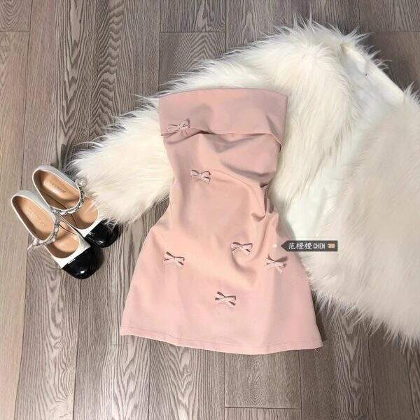 Pink V-neck dress - Image 1