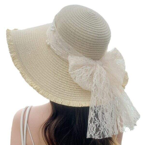 New Butterfly Bow Sunshade Straw Hat for Women - Image 5