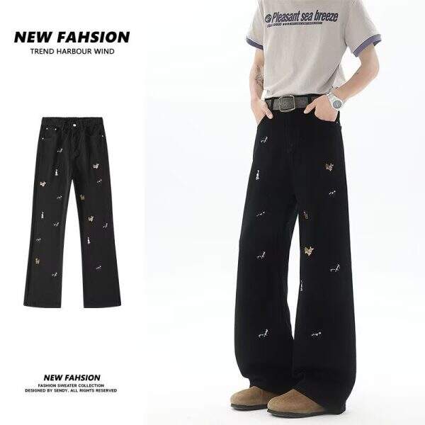 Vintage Embroidered Jeans for Men - Image 2