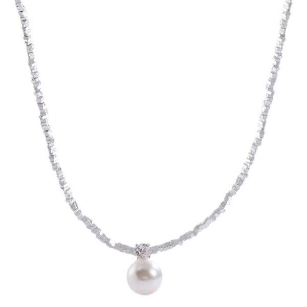 Luxurious design silver pearl necklace - Image 5