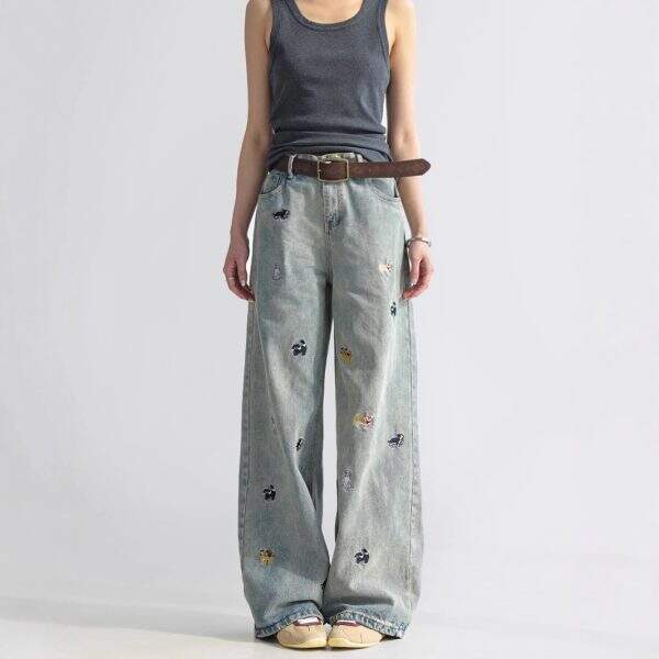 Fun Dog Embroidered Jeans for Men - Image 3