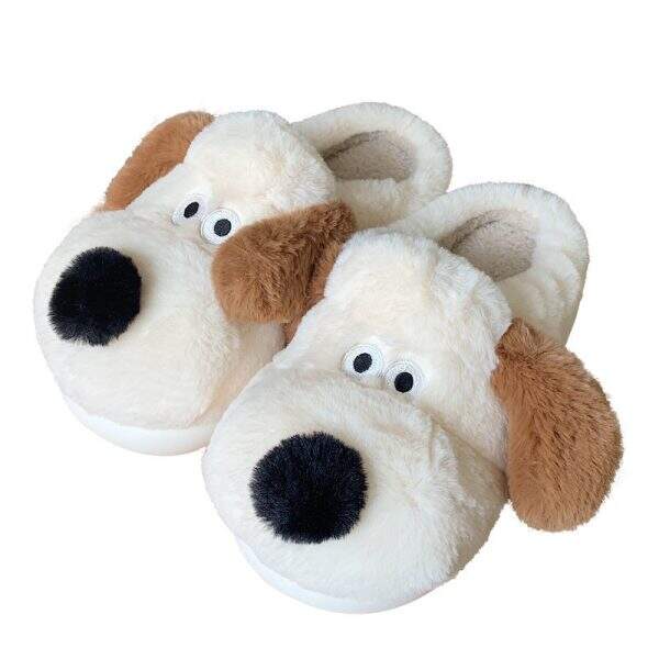 Dog plush cotton slippers with toe caps - Image 5