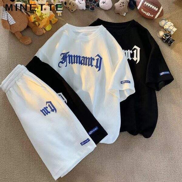 Men's short sleeved T-shirt shorts set - Image 2
