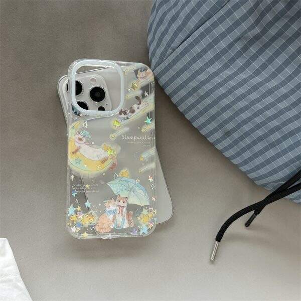 Gilded Moon Cat Apple Phone Case - Image 4