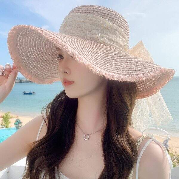 New Butterfly Bow Sunshade Straw Hat for Women - Image 3