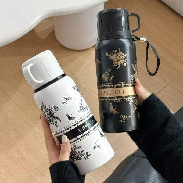 New white gardenia thermos cup - Image 1