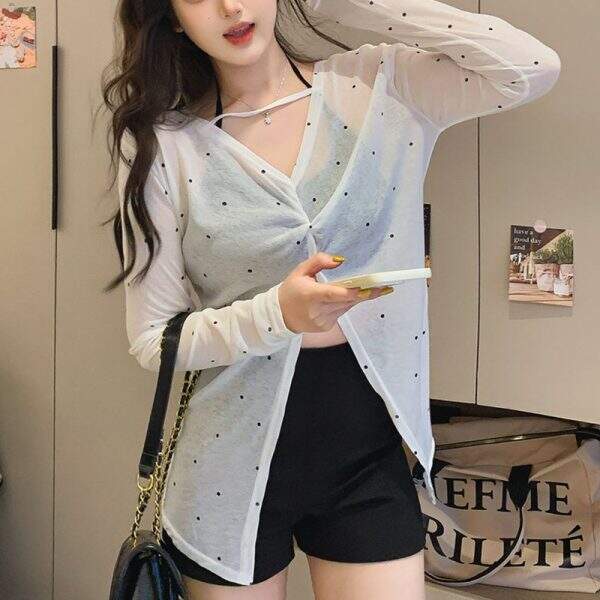 Long sleeved polka dot T-shirt - Image 1