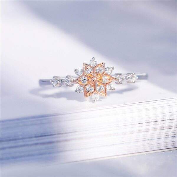 European and American fashion snowflake ring - Image 3
