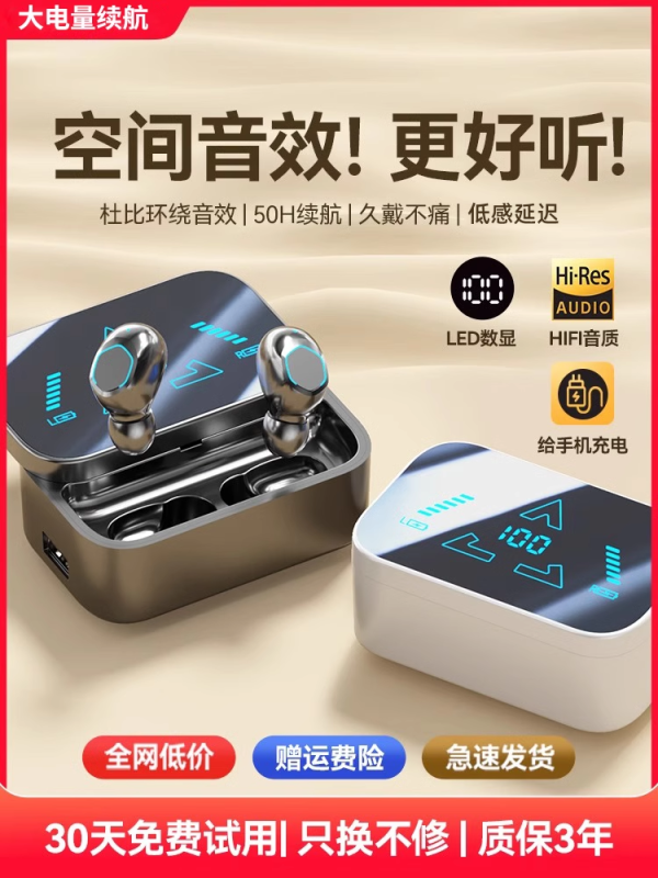 Wireless Bluetooth noise cancelling earphones - Image 1