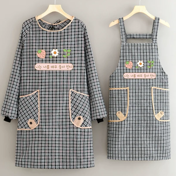New cotton apron, long sleeves, stain resistant - Image 2