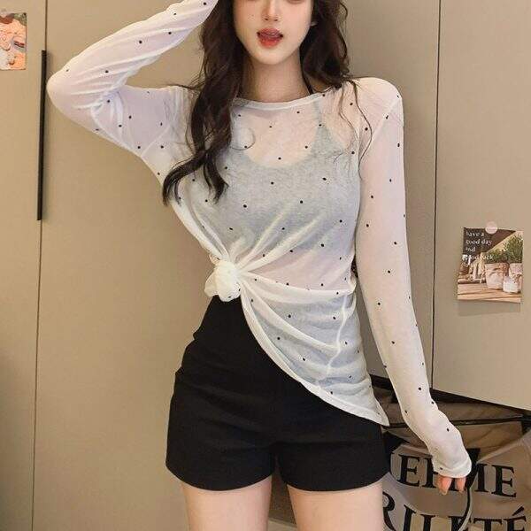 Long sleeved polka dot T-shirt - Image 2