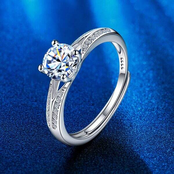 One carat moissanite diamond ring - Image 4