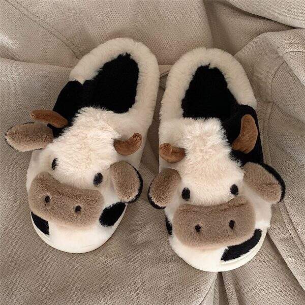 Cute cow toe cotton slippers - Image 1
