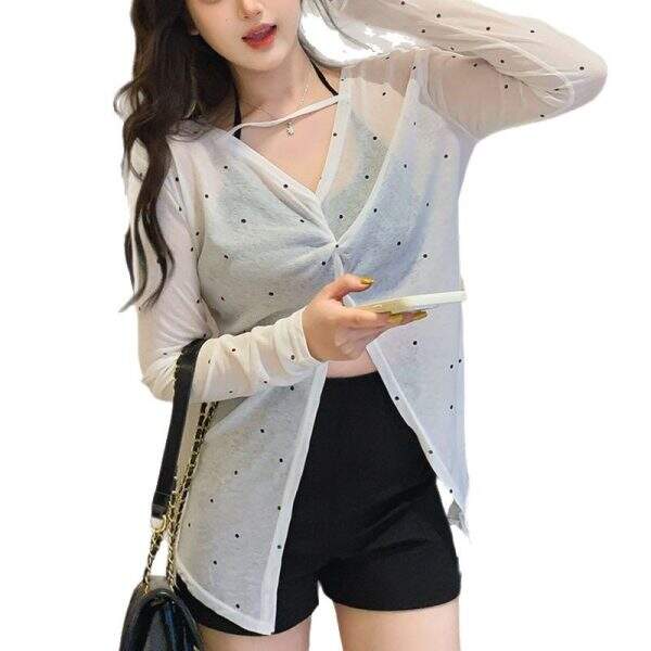 Long sleeved polka dot T-shirt - Image 5