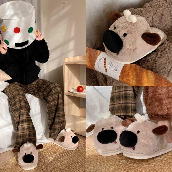 Cute furry closed-toe shoes - Image 3