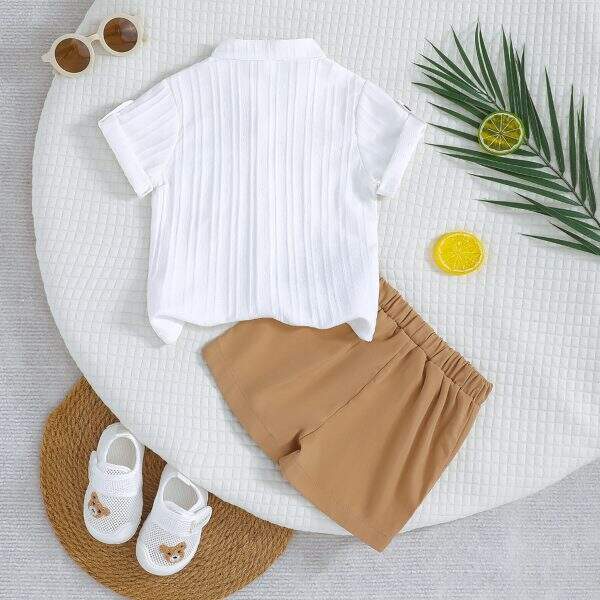 solid color vertical striped short - Image 2