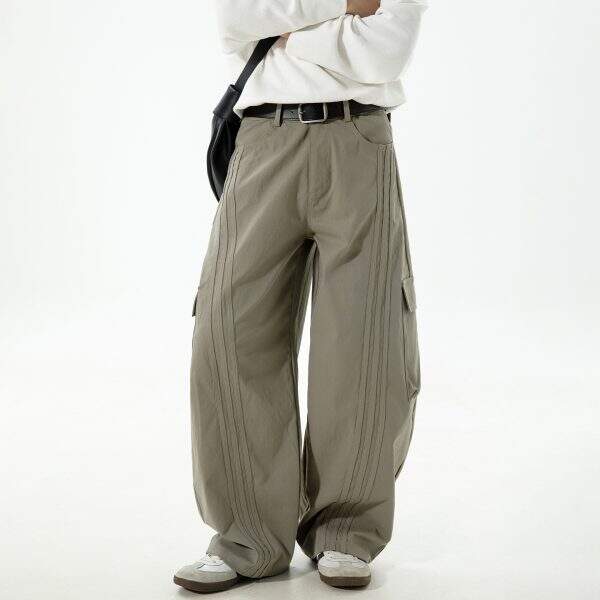 Three dimensional patch pocket work pants for men - Image 3