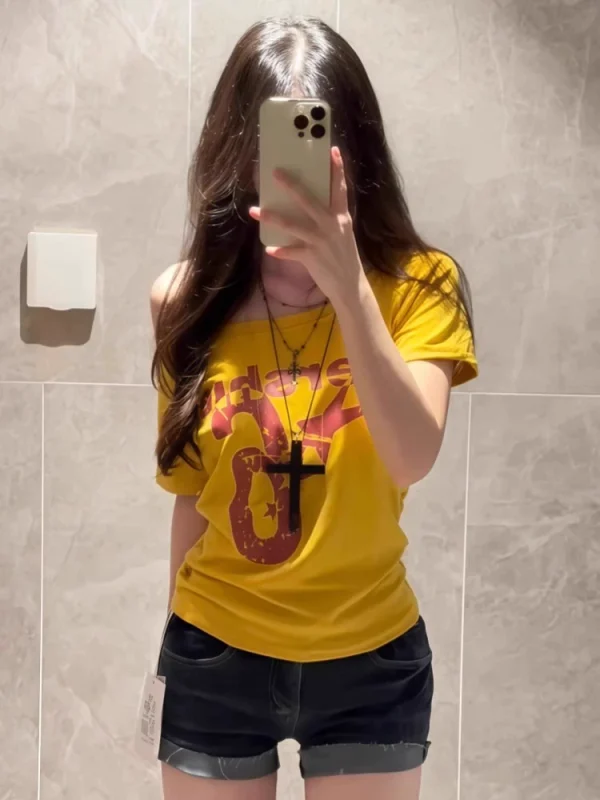Yellow Short Shoulder Shirt - Image 5