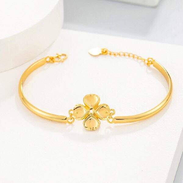 24K gold-plated clover bracelet - Image 2