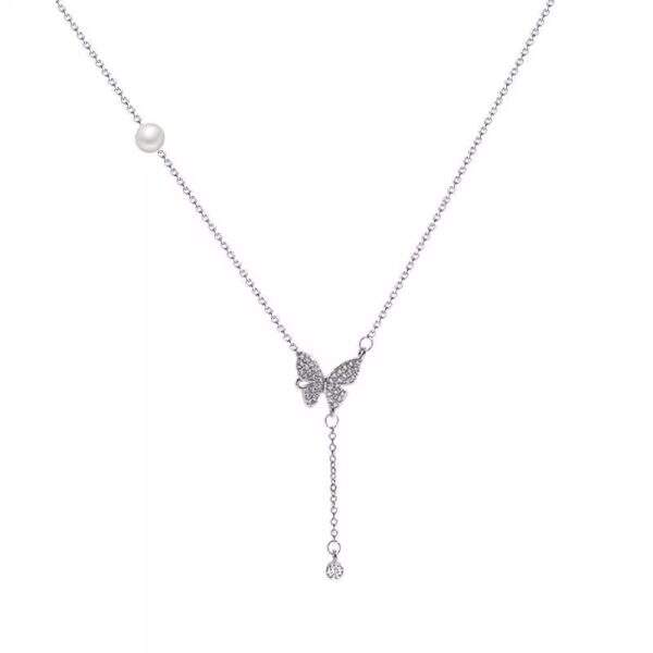 Butterfly tassel pearl necklace - Image 5